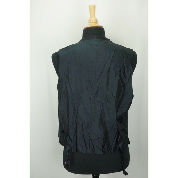 Tom Ford Navy Blue Black Grossgrain Mohair Blend Tuxedo Vest Gilet Sz 48R - Picture 4 of 7